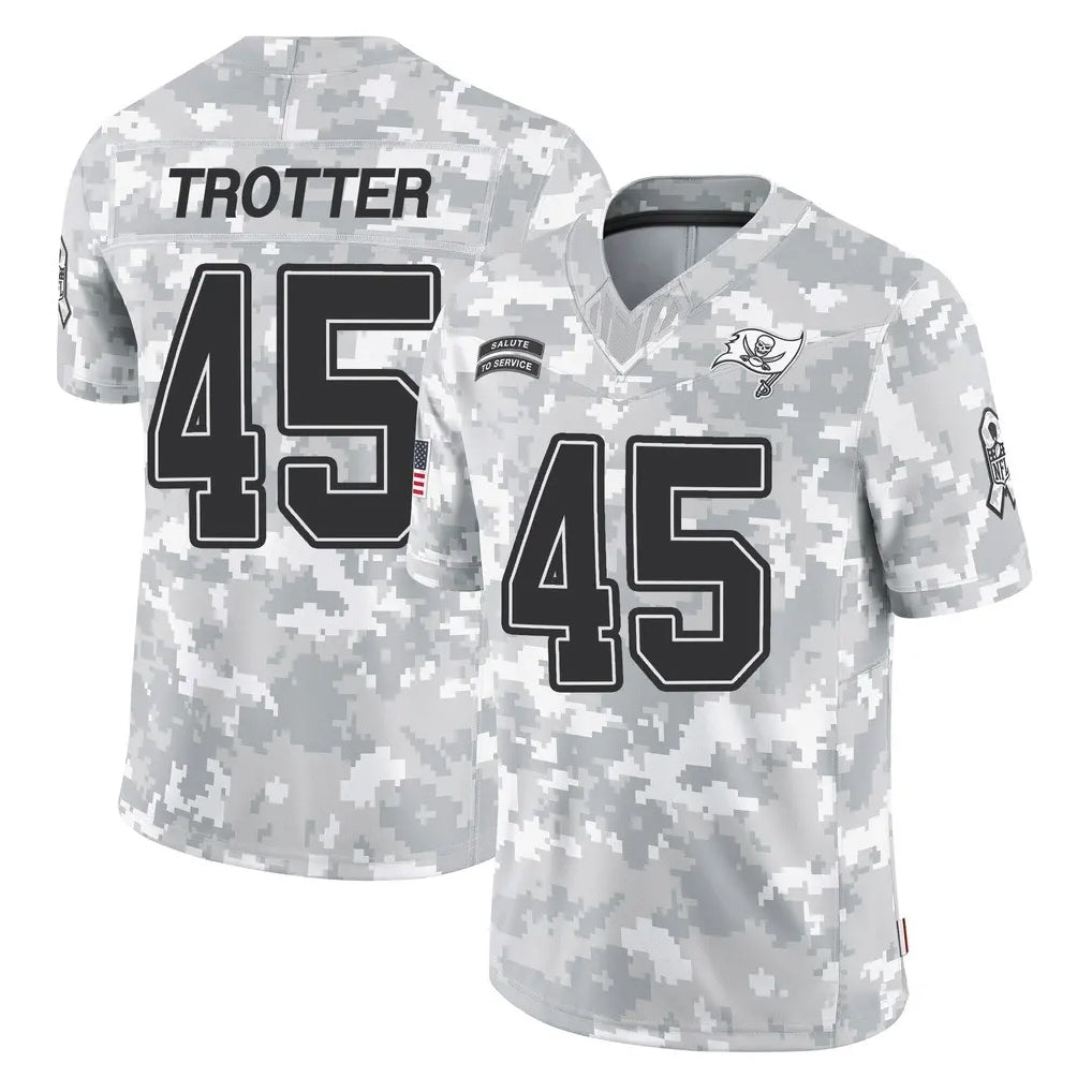 TB.Buccaneers #45 Josiah Trotte Player Arctic Camo Limited Salute To Service Home Game Odoa Stitched Jerseys