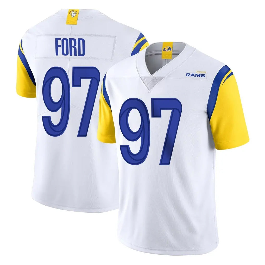 LA.Rams #97 Poona Ford Player White Limited Vapor Untouchable Home Game Odoa Stitched Jerseys
