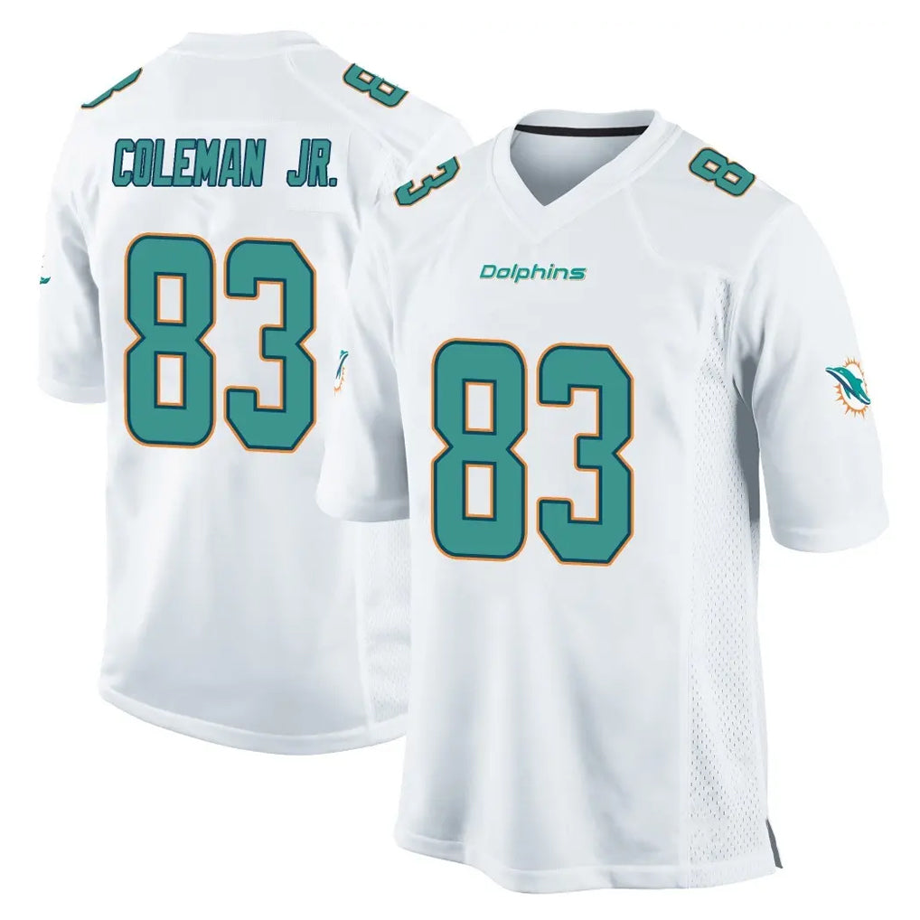 M.Dolphins #83 Kevin Coleman Jr. Player White Home Game Odoa Stitched Jerseys