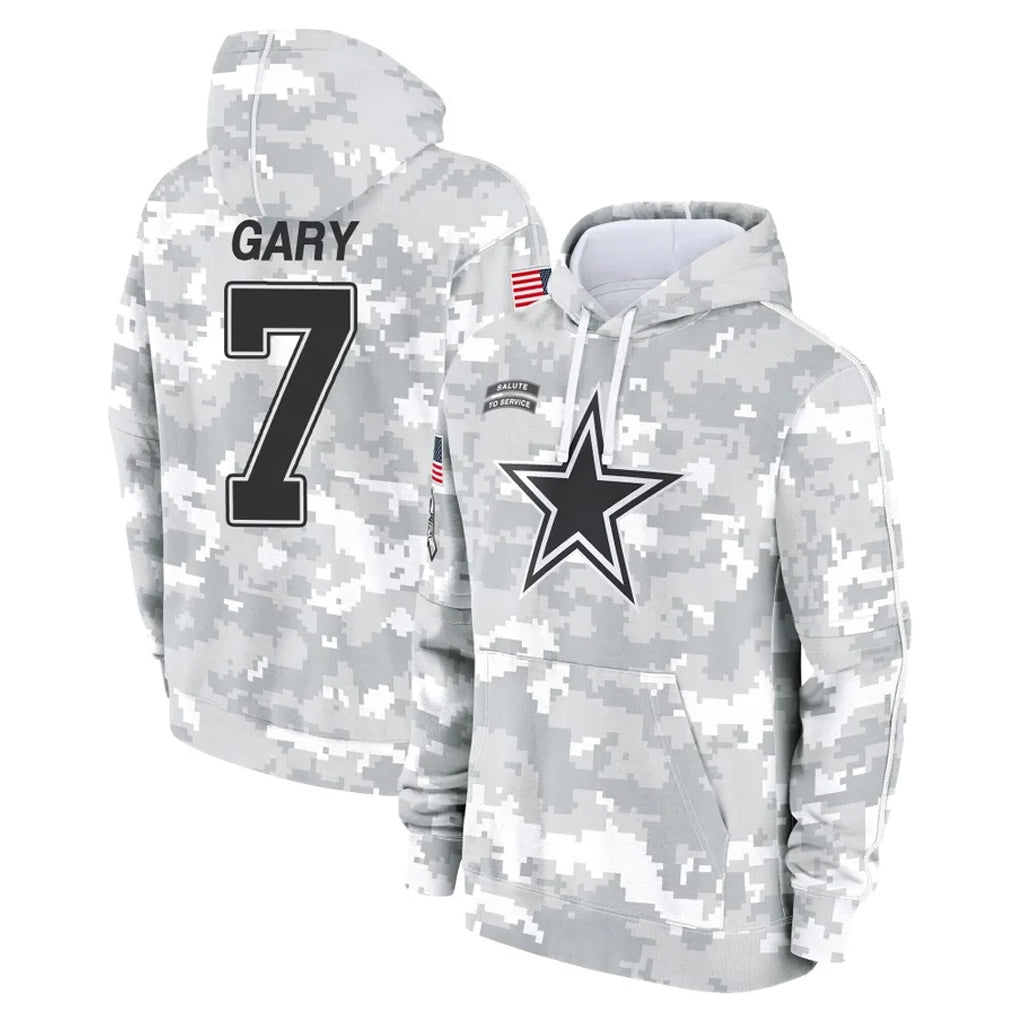 D.Cowboys #7 Rashan Gary Player Arctic Camo Salute to Service Hoodies Limited Game Odoa Stitched Jerseys
