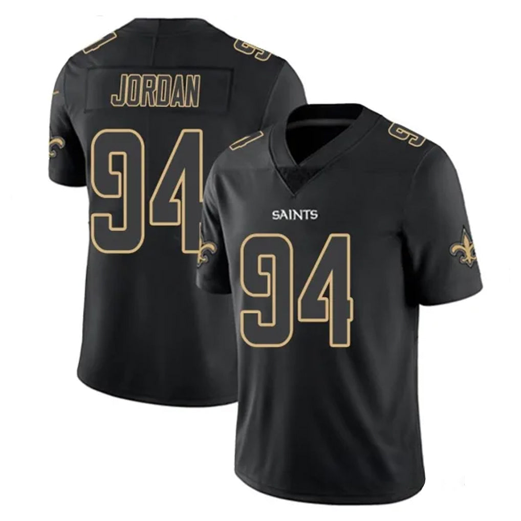 NO.Saints #94 Cameron Jordan Player Black Impact Limited Home Game Odoa Stitched Jerseys