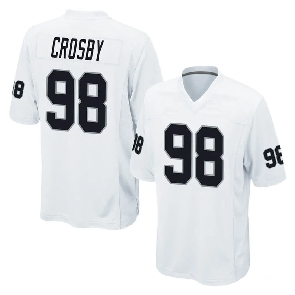 LV.Raiders #98 Maxx Crosby Player White Home Game Odoa Stitched Jerseys