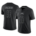 LA.Chargers #11 Cameron Dicker Player Black Limited Reflective Home Game Odoa Stitched Jerseys