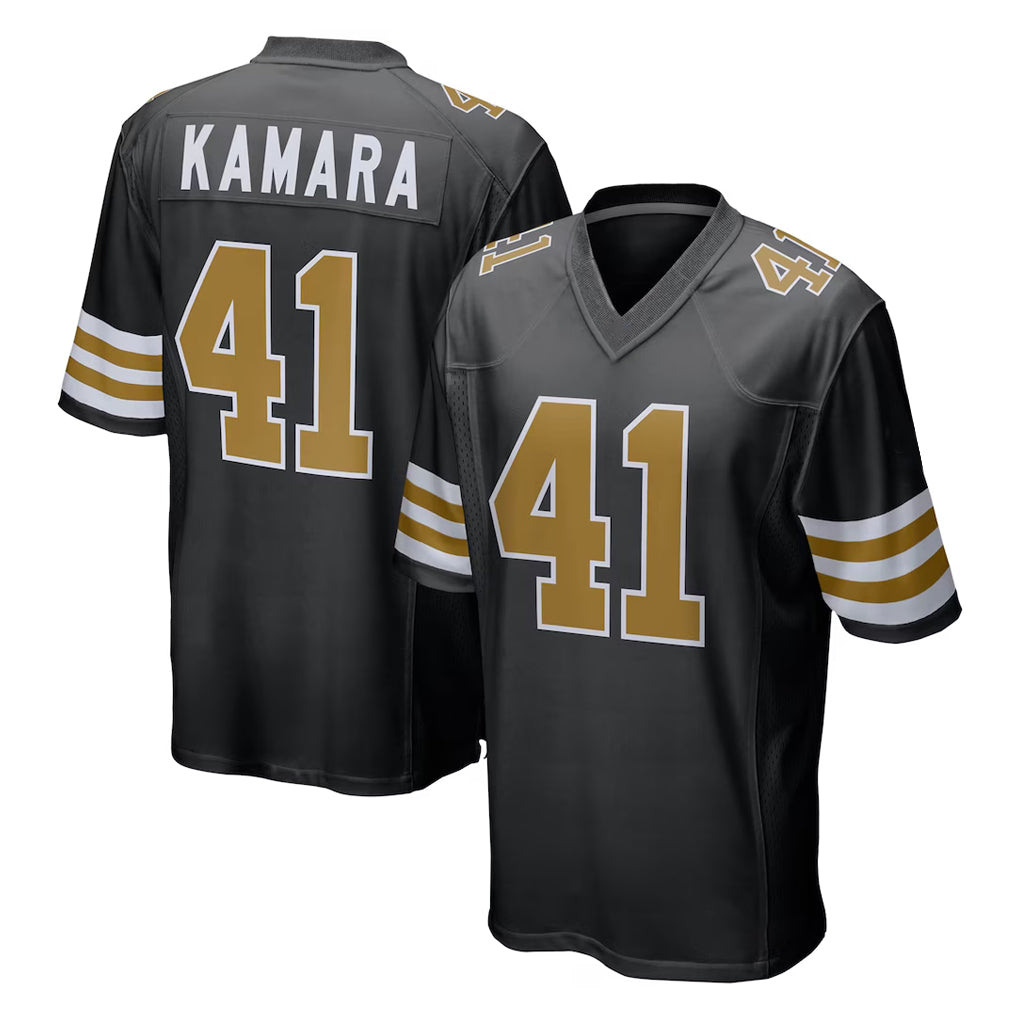NO.Saints #41 Alvin Kamara Player Black Alternate Home Game Odoa Stitched Jerseys