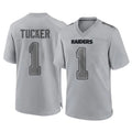 LV.Raiders #1 Tre Tucker Player Gray Atmosphere Fashion Limited Game Odoa Stitched Jerseys