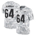 C.Bengals #64 Ted Karras Player Arctic Camo Salute to Service Limited Odoa Stitched Jerseys