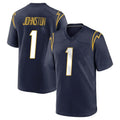 LA.Chargers #1 Quentin Johnston Player Navy Home Game Odoa Stitched Jerseys