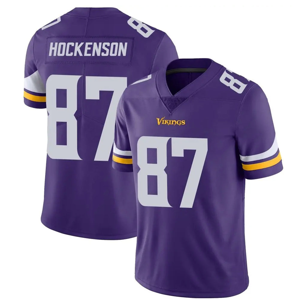 M.Vikings #87 T.J. Hockenson Player Purple Limited Vapor Untouchable Home Game Odoa Stitched Jerseys