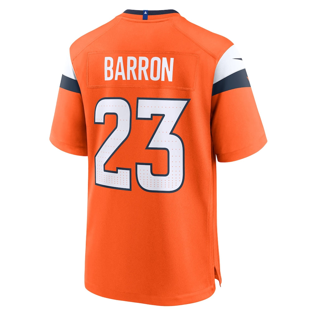Odoa D.Broncos #23 Jahdae Barron Orange Team Game Jersey