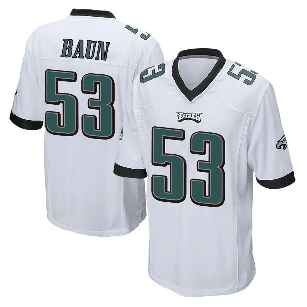 P.Eagles #53 Zack Baun Player White Home Game Odoa Stitched Jerseys