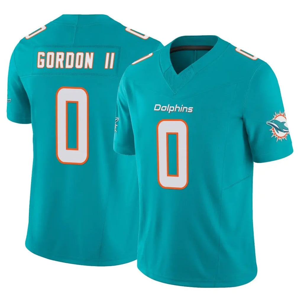 M.Dolphins #0 Ollie Gordon II Player Aqua Limited Vapor F.U.S.E. Home Game Odoa Stitched Jerseys