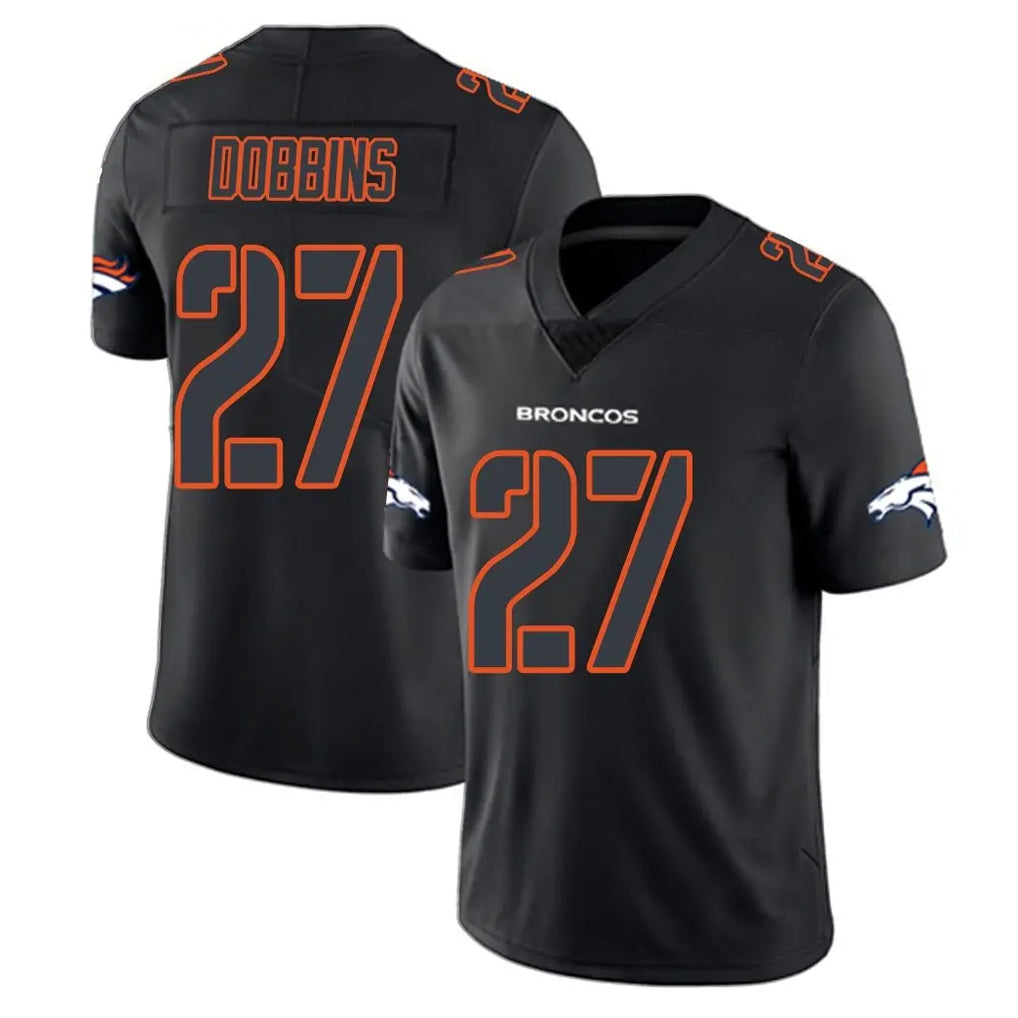 D.Broncos #27 J.K. Dobbins Player Black Impact Limited Game Odoa Stitched Jerseys