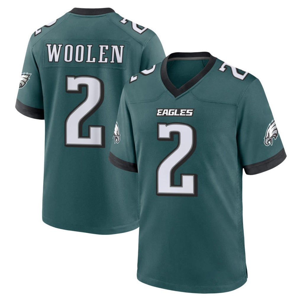 P.Eagles #2 Riq Woolen Player Green Home Game Odoa Stitched Jerseys