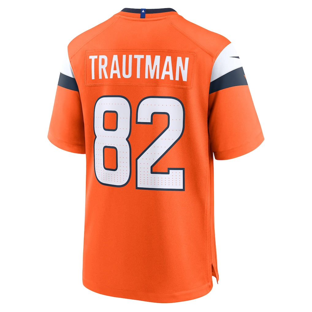 Odoa D.Broncos #82 Adam Trautman Orange Team Game Jersey