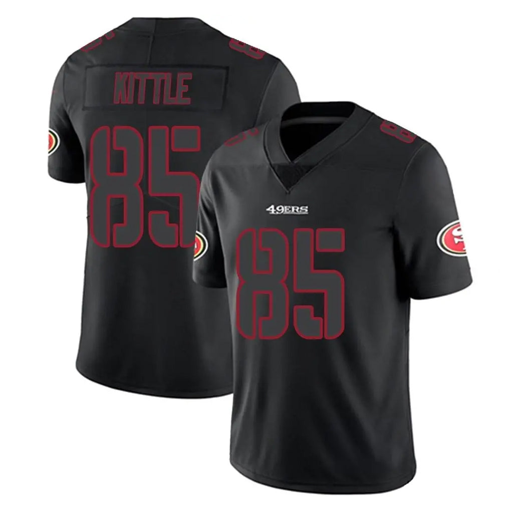 SF.49ers #85 George Kittle Player Black Impact Limited Home Game Odoa Stitched Jerseys