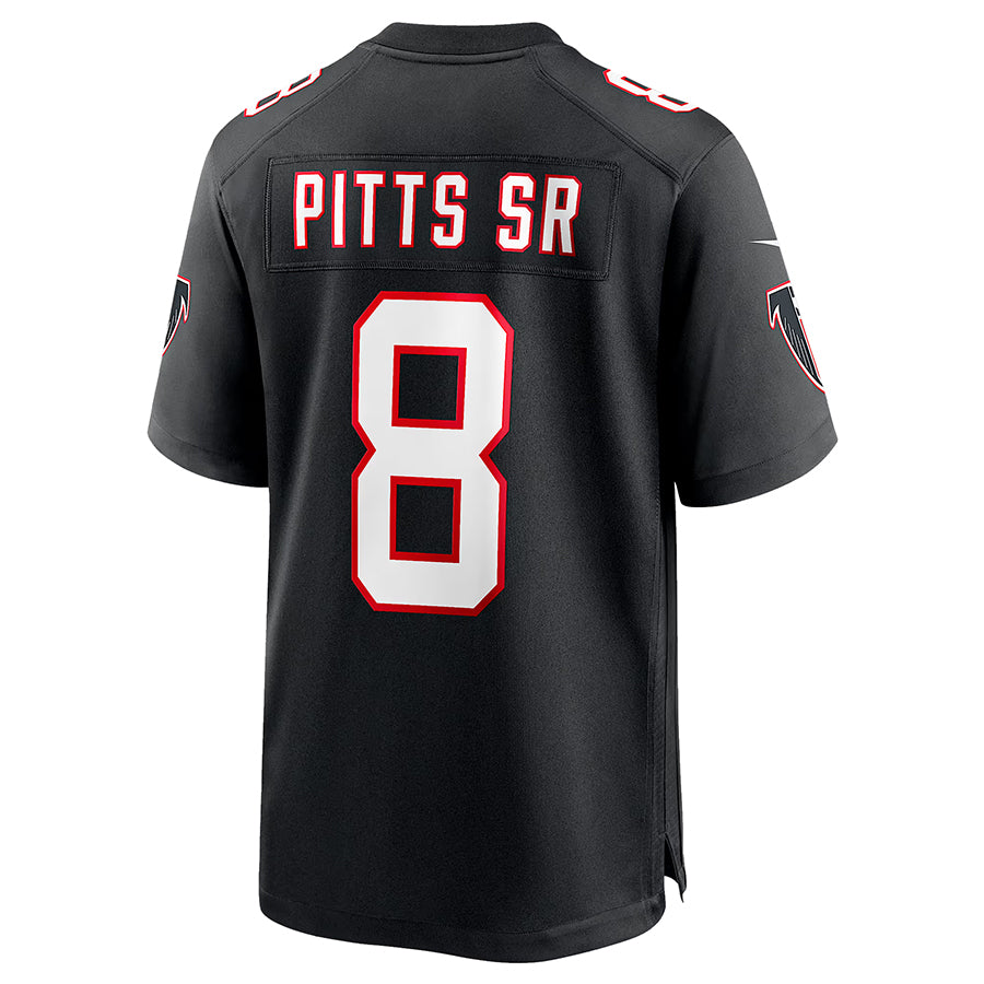 A.Falcons #8 Kyle Pitts Sr. Player Black Alternate Game Odoa Stitched Jerseys