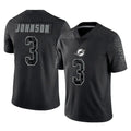M.Dolphins #3 Chris Johnson Player Black Reflective Limited Game Odoa Stitched Jerseys