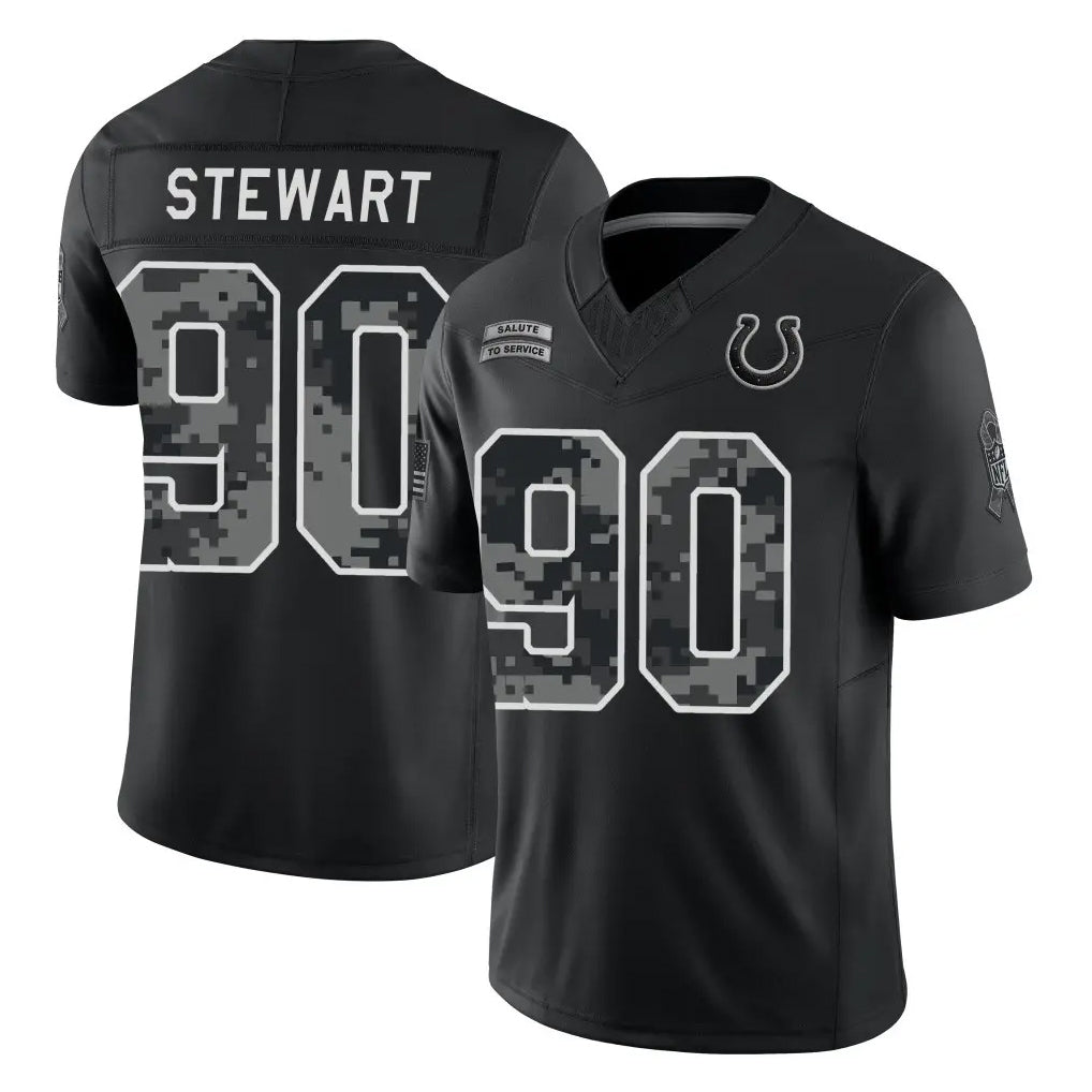 IN.Colts #90 Grover Stewart Player Black Limited 2026 Salute to Service Home Game Odoa Stitched Jerseys