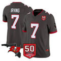 TB.Buccaneers #7 Bucky Irving Player Pewter 50th Season Vapor Limited Home Game Odoa Stitched Jerseys