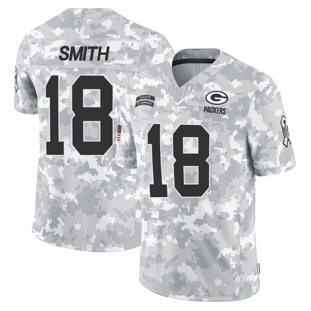 GB.Packers #18 Jonnu Smith Player Arctic Camo Salute To Service Limited Odoa Stitched Jerseys