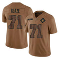 LV.Raiders #71 DJ Glaze Player Brown Salute To Service Limited Odoa Stitched Jerseys