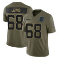 C.Panthers #68 Damien Lewis Player Olive 2025 Salute to Service Limited Game Odoa Stitched Jerseys