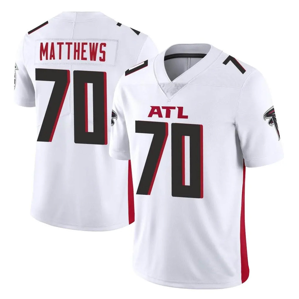 A.Falcons #70 Jake Matthews Player White Vapor Untouchable Limited Home Game Odoa Stitched Jerseys