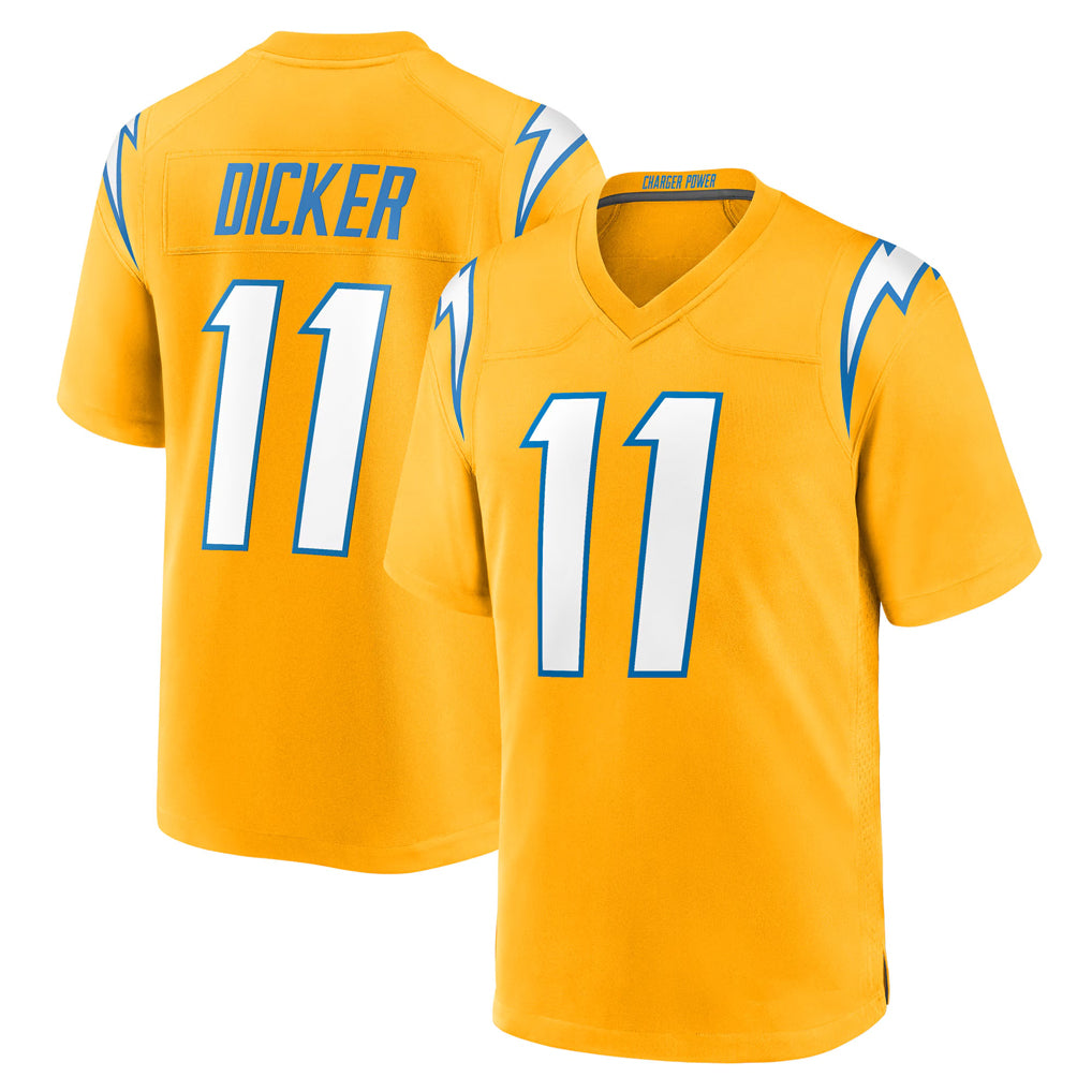 LA.Chargers #11 Cameron Dicker Player Gold Home Game Odoa Stitched Jerseys