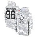 NO.Saints #96 Carl Granderson Player Arctic Camo Salute to Service Pullover Hoodies Limited Game Odoa Stitched Jerseys