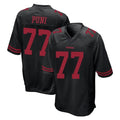 SF.49ers #77 Dominick Puni Player Black Alternate Home Game Odoa Stitched Jerseys