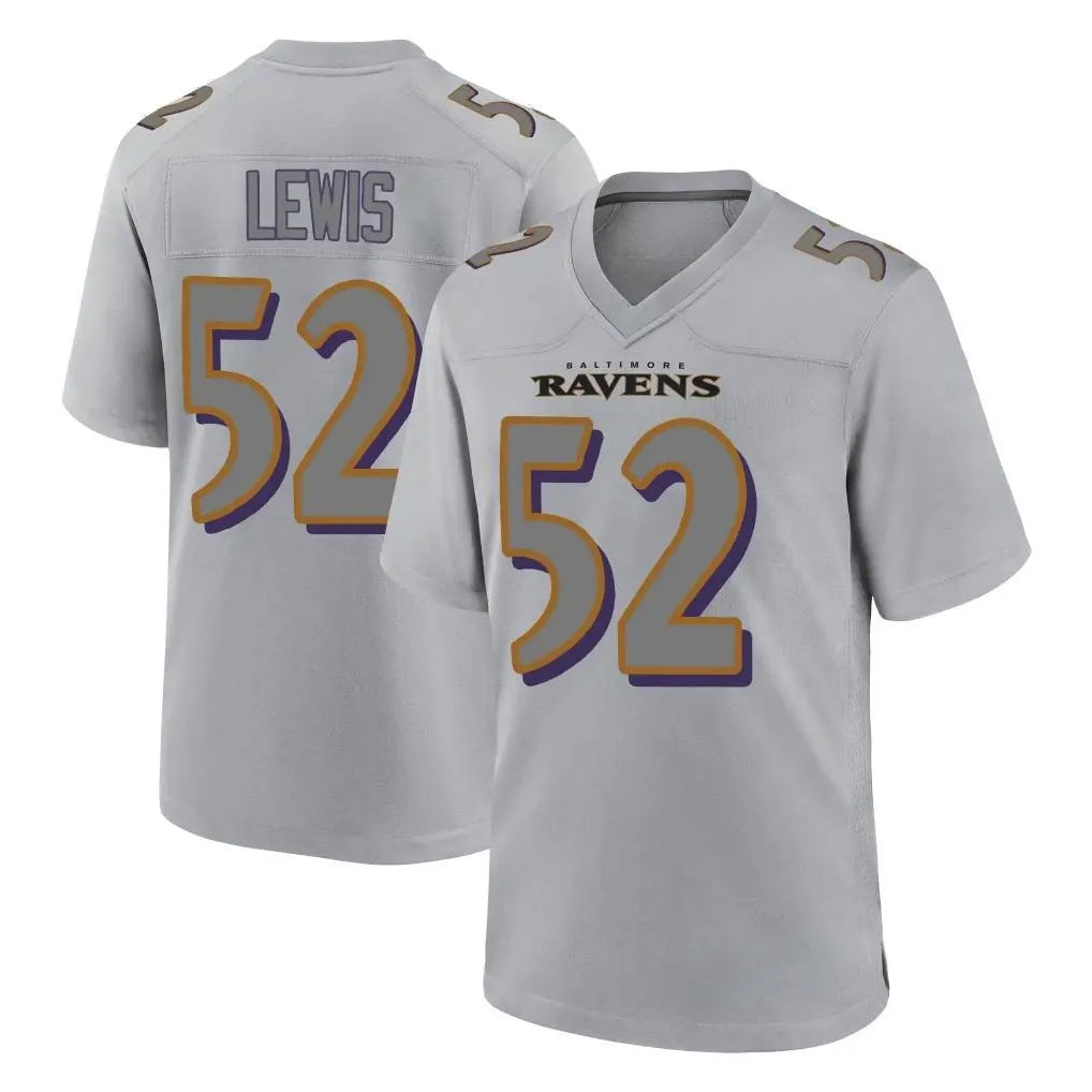 B.Ravens #52 Ray Lewis Player Gray Replica Limited Odoa Stitched Jerseys