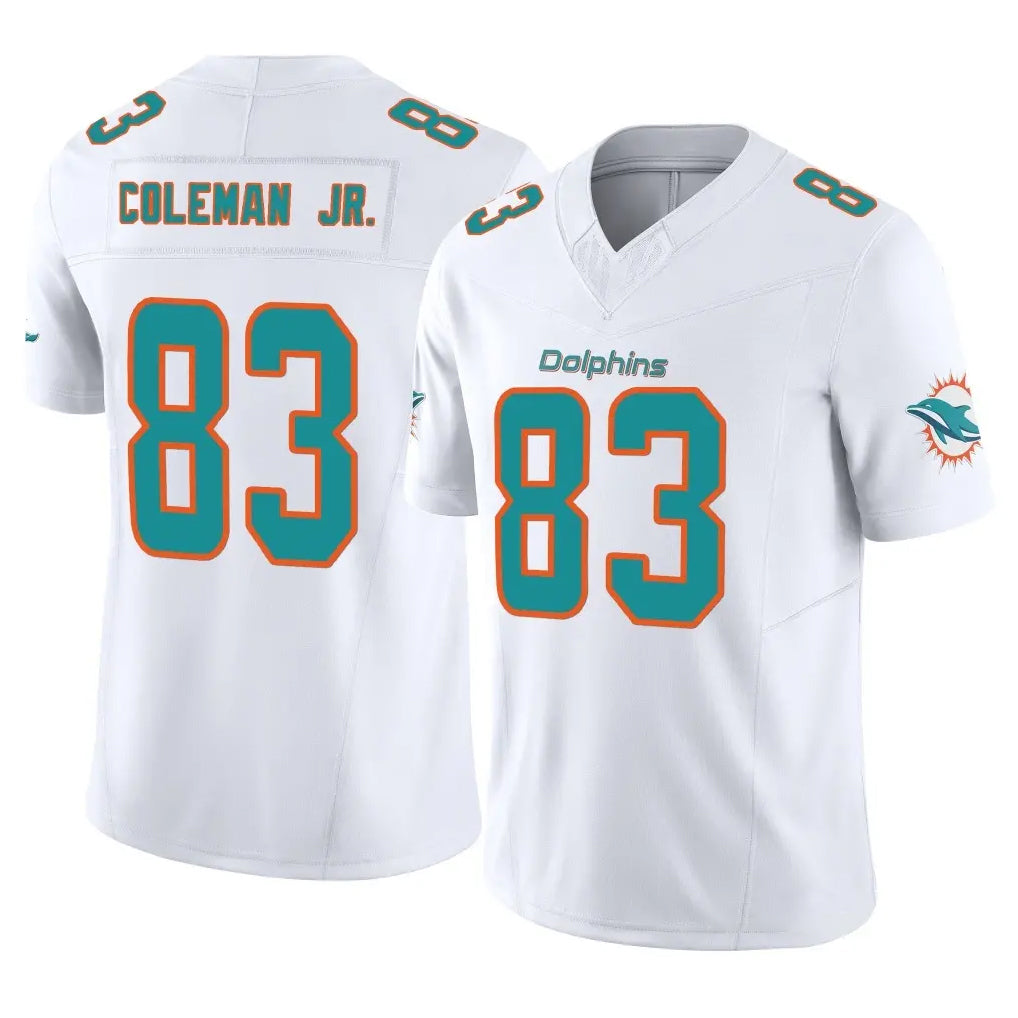 M.Dolphins #83 Kevin Coleman Jr. Player White Limited Vapor F.U.S.E. Home Game Odoa Stitched Jerseys