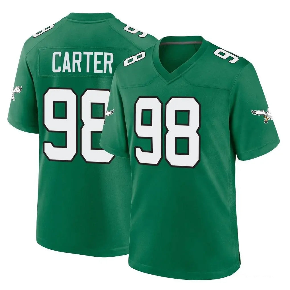 P.Eagles #98 Jalen Carter Player Green Kelly Alternate Home Game Odoa Stitched Jerseys