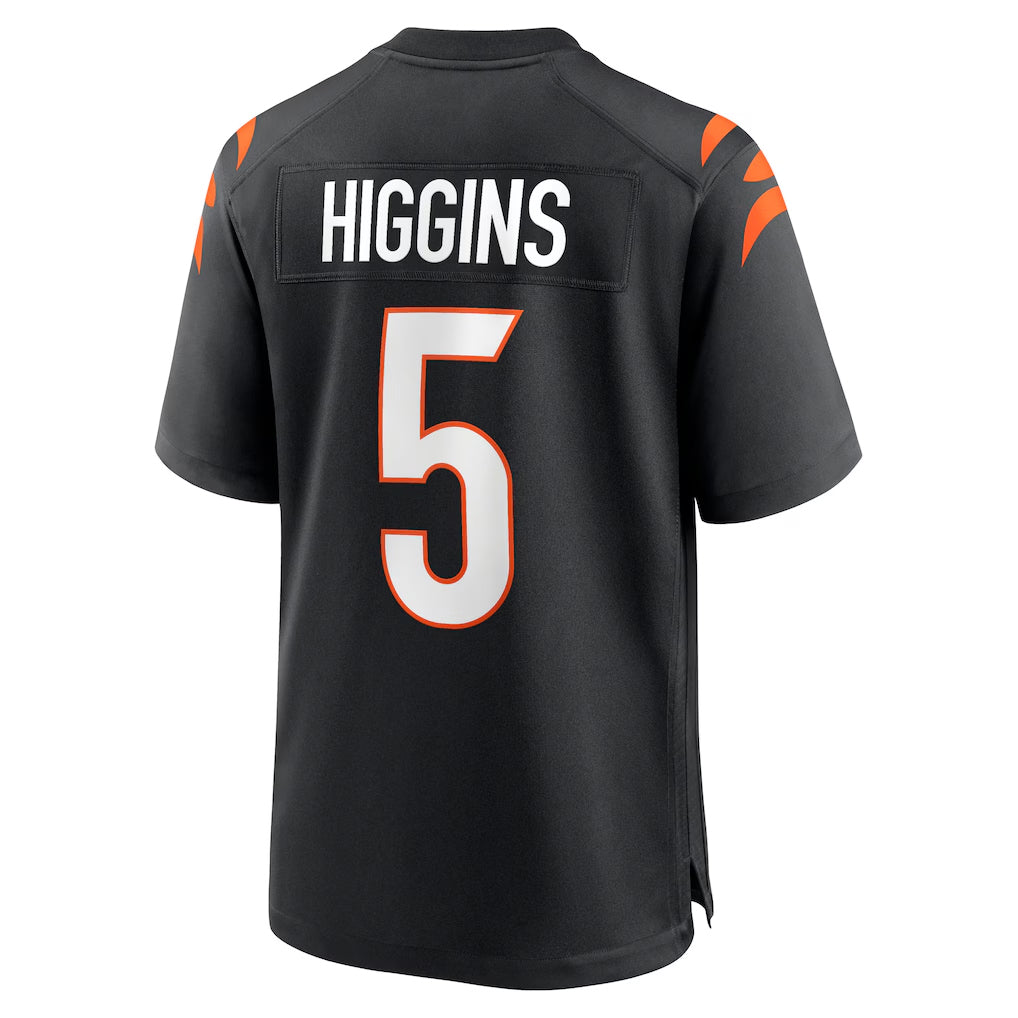 C.Bengals #5 Tee Higgins Player Black Home Game Odoa Stitched Jerseys