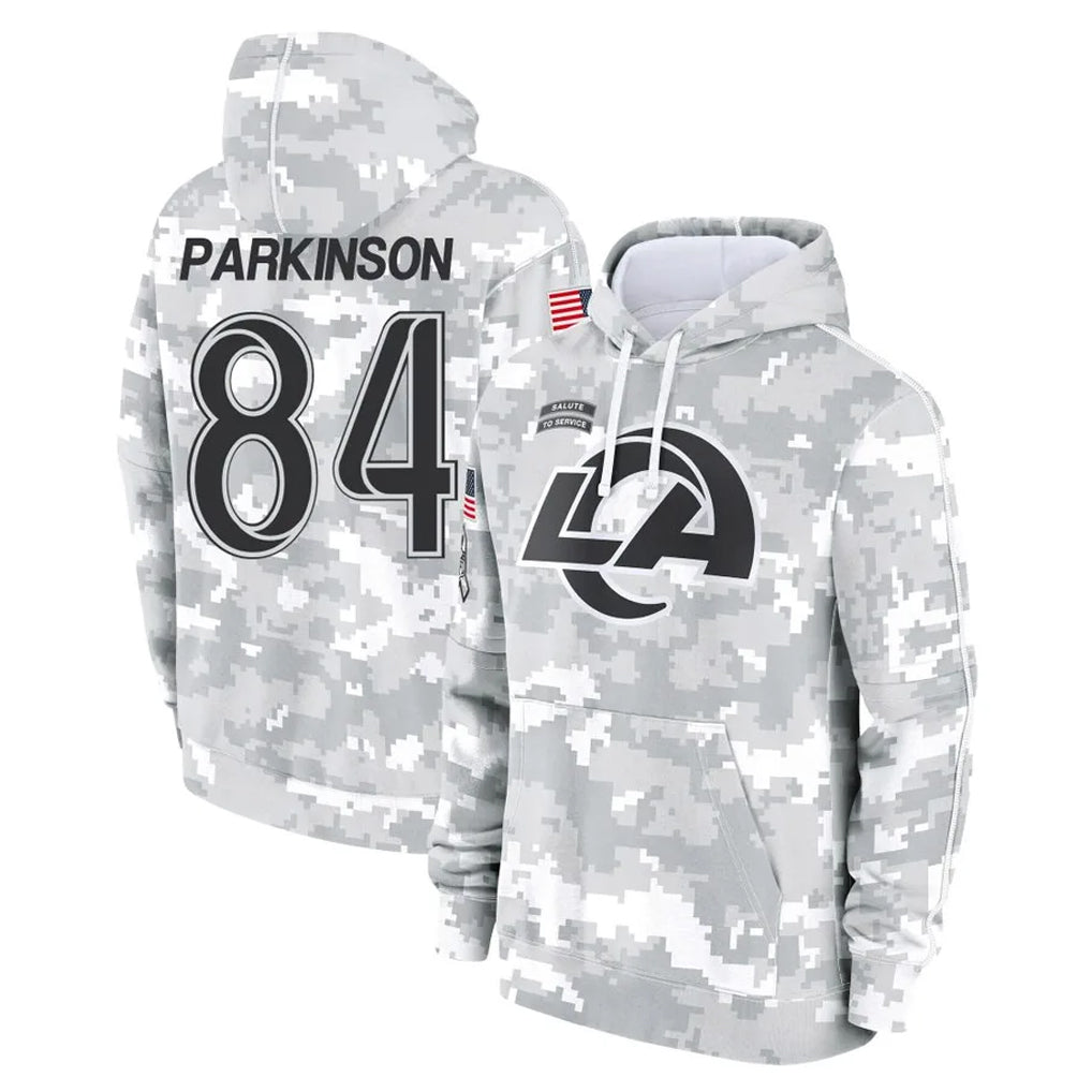 LA.Rams #84 Colby Parkinson Player Arctic Camo Salute to Service Hoodies Limited Game Odoa Stitched Jerseys