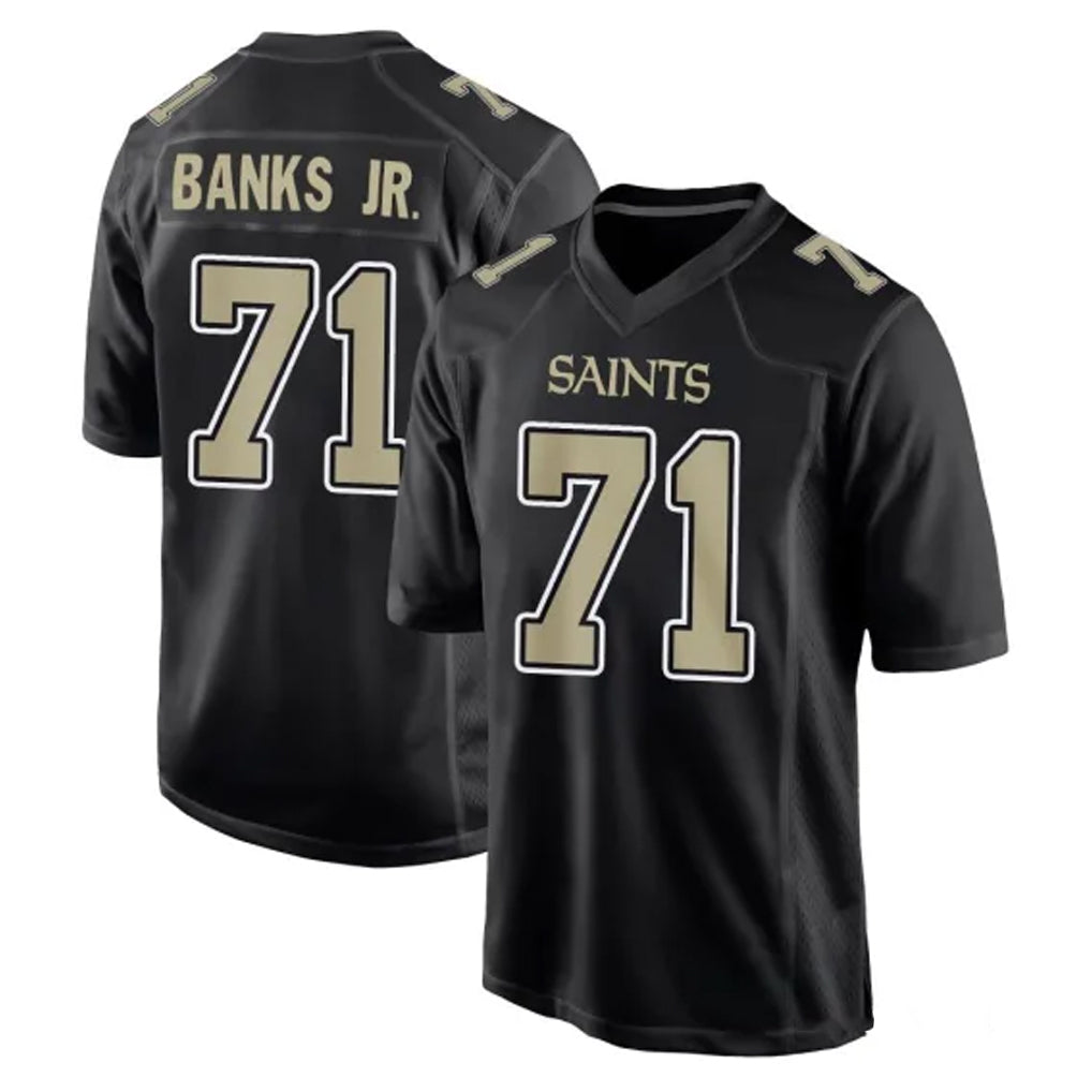 NO.Saints #71 Kelvin Banks Jr. Player Black Carbon Fashion Home Game Odoa Stitched Jerseys