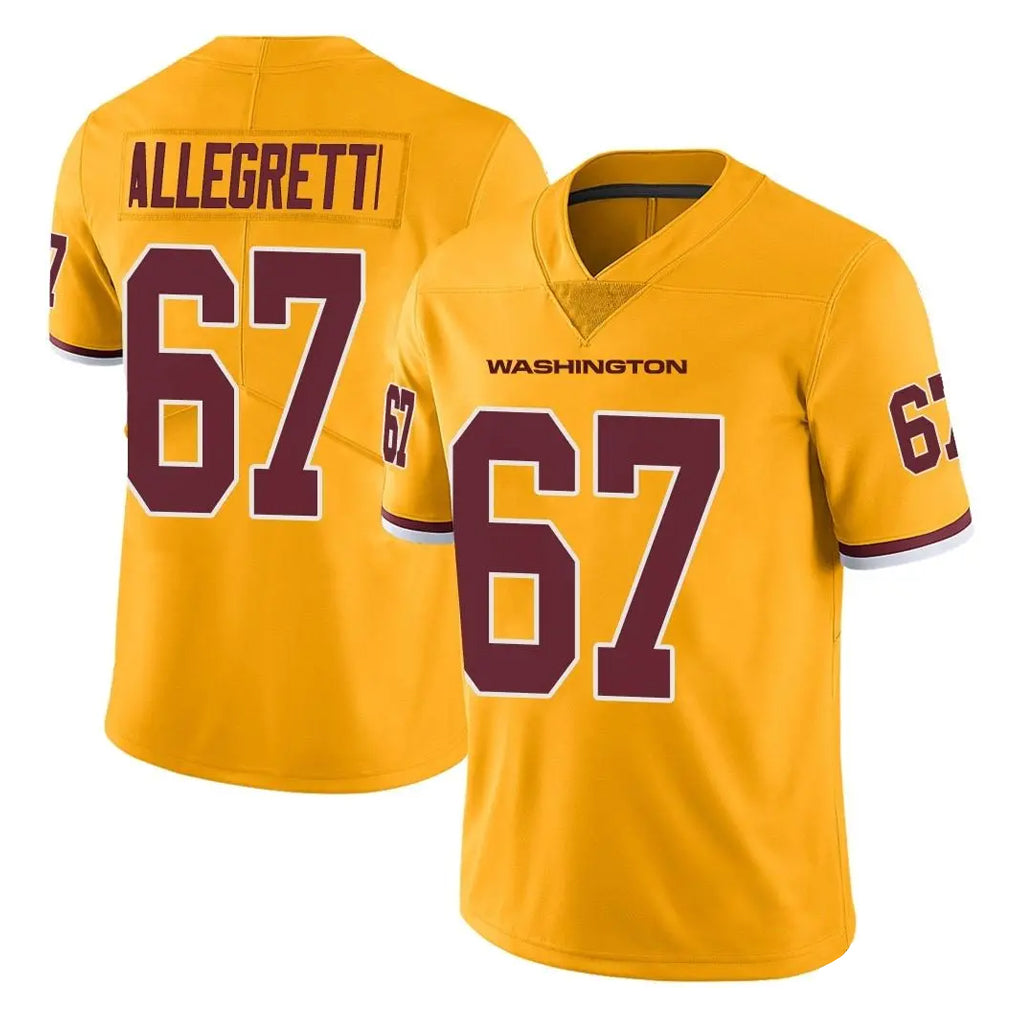W.Commanders #67 Nick Allegretti Player Gold Limited Color Rush Home Game Odoa Stitched Jerseys