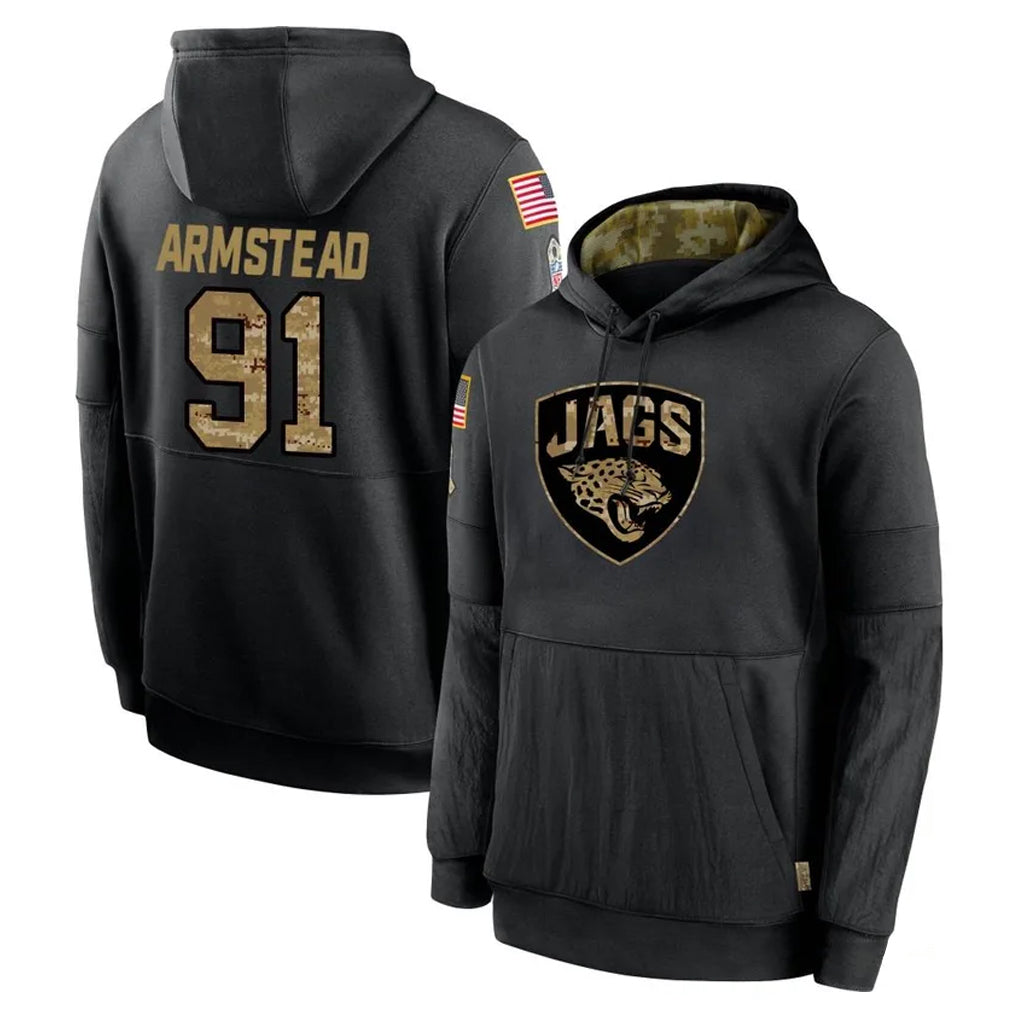 J.Jaguars #91 Arik Armstead Player Black Salute to Service Hoodies Limited Game Odoa Stitched Jerseys