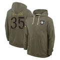 LA.Rams #35 Jaylen Watson Player Olive Salute to Service Pullover Hoodies Limited Odoa Stitched Jerseys