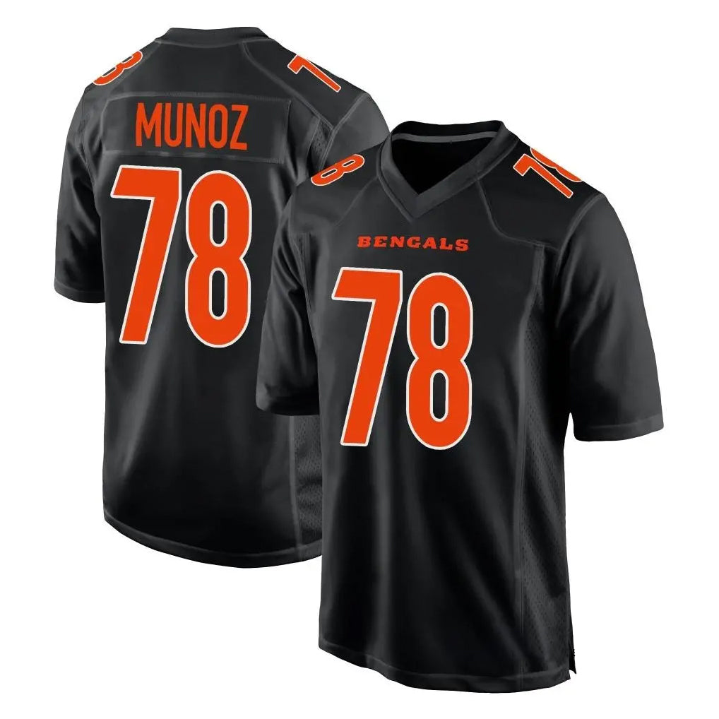 C.Bengals #78 Anthony Munoz Player Black Fashion Game Odoa Stitched Jerseys