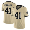 NO.Saints #41 Alvin Kamara Player Gold Limited Vapor F.U.S.E. Home Game Odoa Stitched Jerseys