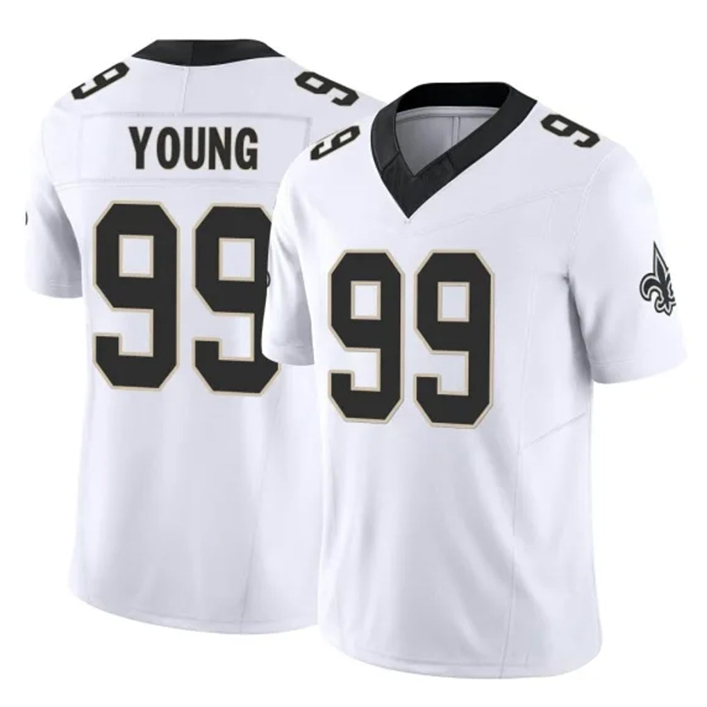 NO.Saints #99 Chase Young Player White Limited Vapor F.U.S.E. Home Game Odoa Stitched Jerseys