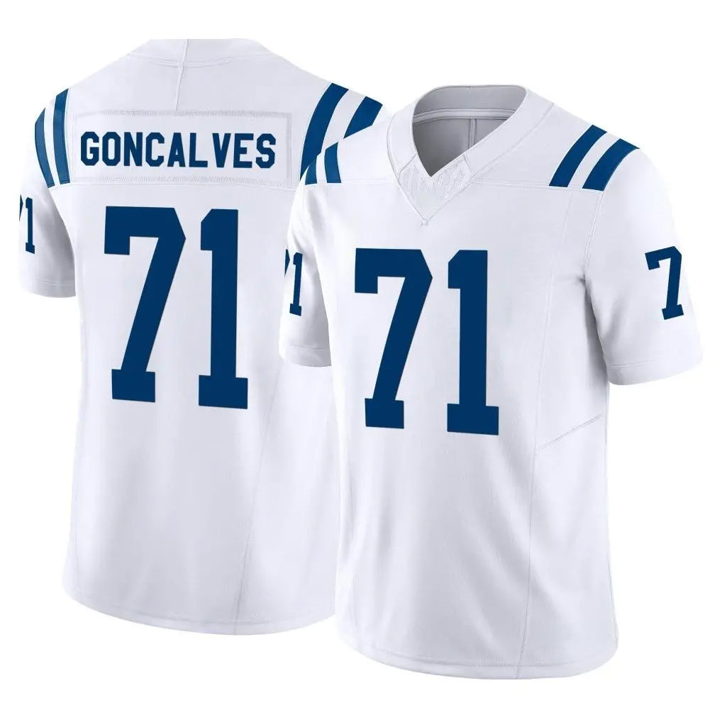 IN.Colts #71 Matt Goncalves Player White Limited Vapor F.U.S.E. Home Game Odoa Stitched Jerseys