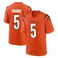 C.Bengals #5 Tee Higgins Player Orange Home Game Odoa Stitched Jerseys