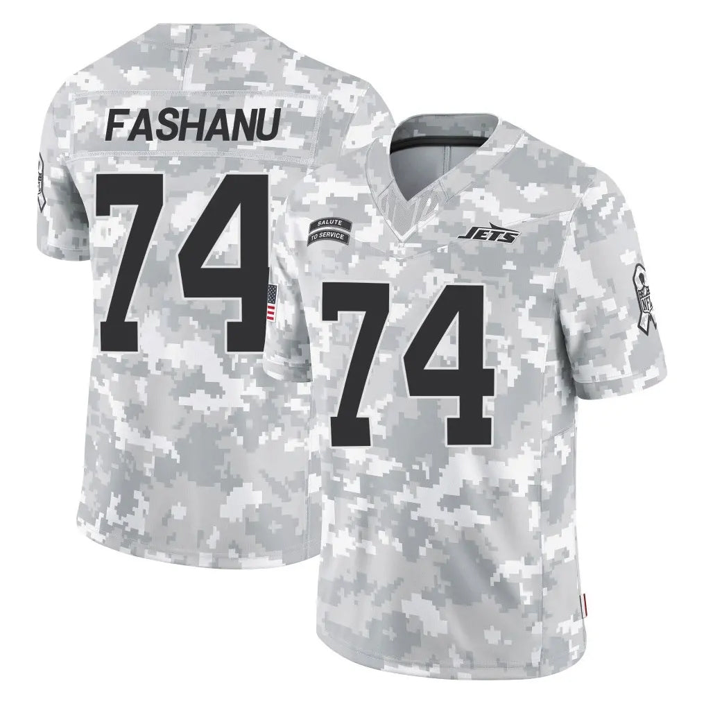NY.Jets #74 Olu Fashanu Player Arctic Camo Salute to Service Limited Game Odoa Stitched Jerseys