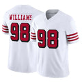 SF.49ers #98 Mykel Williams Player White Limited Alternate Vapor F.U.S.E. Home Game Odoa Stitched Jerseys