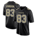 NO.Saints #83 Juwan Johnson Player Black Carbon Fashion Home Game Odoa Stitched Jerseys