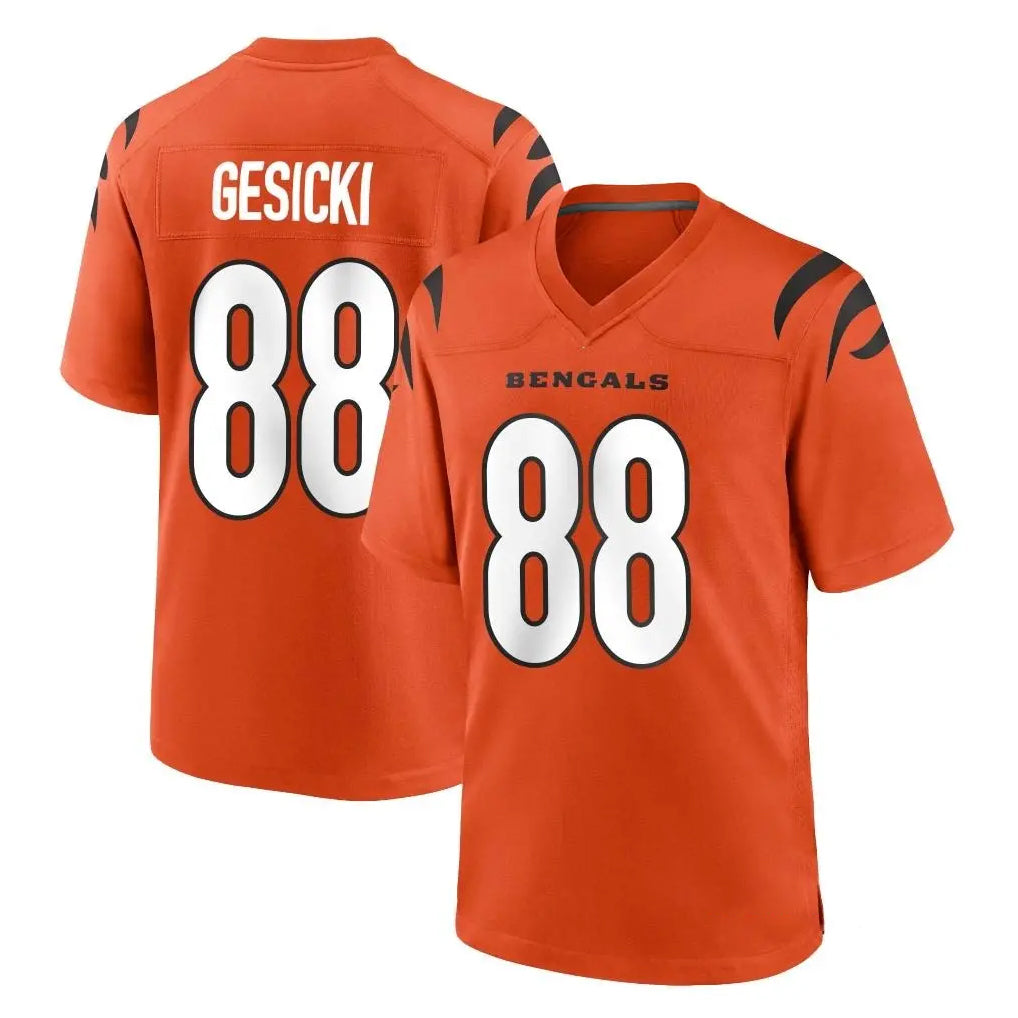 C.Bengals #88 Mike Gesicki Player Orange Home Game Odoa Stitched Jerseys
