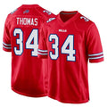 B.Bills #34 Thurman Thomas Player Red Home Game Odoa Stitched Jerseys