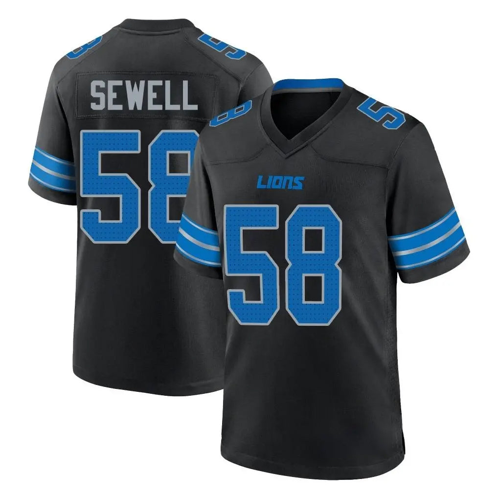 D.Lions #58 Penei Sewell Player Black Alternate Home Game Odoa Stitched Jerseys